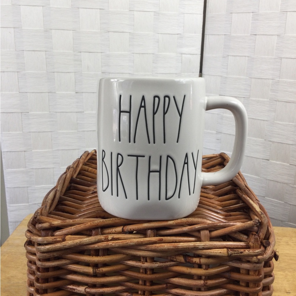 Rae‎ Dunn White 'Happy Birthday' Mug